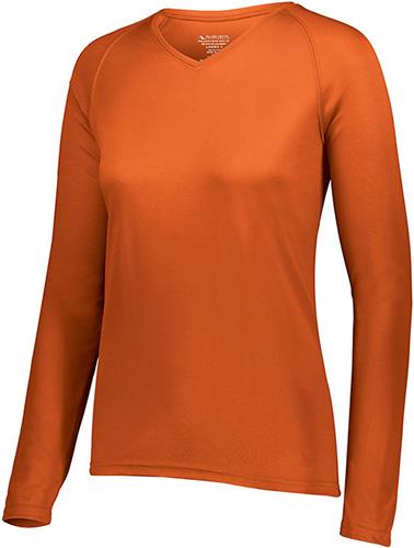 Ladies Longer Length Bigger Chest Wicking Long Sleeve Athletes Tee