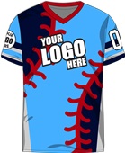 Custom Sublimated V-Neck Jersey - Unisex "Baseball" Cool Performance Tee