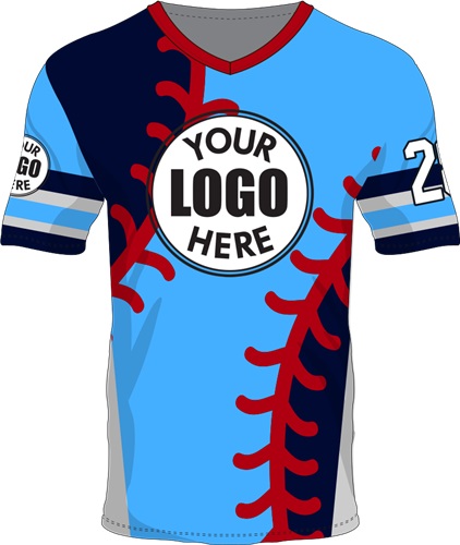 Custom Sublimated V-Neck Jersey - Unisex "Baseball" Cool Performance Tee