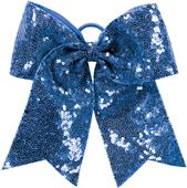 1" elastic hairband, Sequin Cheer Hair Bow (3" x 7.5" with 5.5" tail)