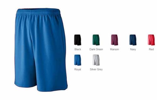 Augusta Adult Longer Length 9" Wicking Mesh Athletic Shorts No Pockets