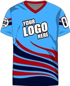 Custom Sublimated V-Neck Jersey - Unisex "Fire" Cool Performance Tee