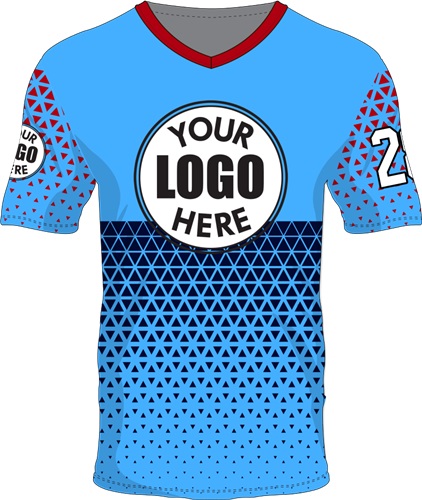 Custom Sublimated V-Neck Jersey - Unisex "Triangles" Cool Performance Tee