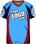 Custom Sublimated V-Neck Jersey - Unisex "Wavepoint" Cool Performance Tee