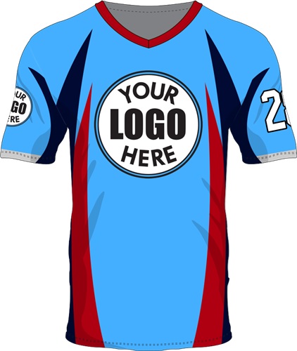 Custom Sublimated V-Neck Jersey - Unisex "Wavepoint" Cool Performance Tee