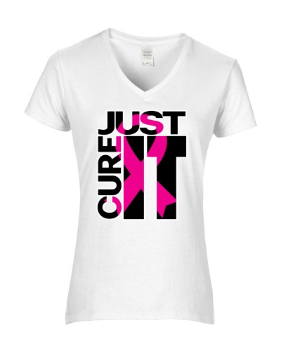 Epic Ladies Just Cure It V-Neck Graphic T-Shirts. Free shipping.  Some exclusions apply.