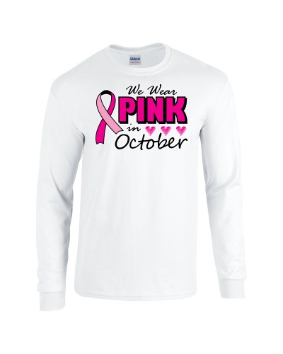 Epic Pink October Long Sleeve Cotton Graphic T-Shirts. Free shipping.  Some exclusions apply.