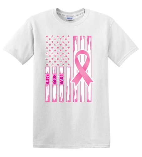 Epic Adult/Youth Pink Ribbon Flag Cotton Graphic T-Shirts. Free shipping.  Some exclusions apply.