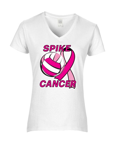 Epic Ladies Spike Cancer V-Neck Graphic T-Shirts. Free shipping.  Some exclusions apply.