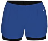 Womens Double Up 4" Inseam Shorts (WM - Royal/Black)