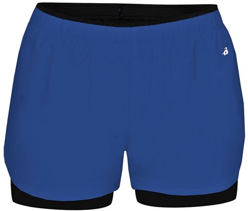 Womens Double Up 4" Inseam Shorts (WM - Royal/Black)