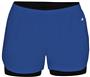 Womens Double Up 4" Inseam Shorts (WM - Royal/Black)