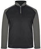 Badger Adult Ultimate SoftLock Sport 1/4 Zip Shirt (AM - Graphite/Black)