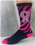 Over-The-Calf Breast Cancer Zebra Ribbon Socks PAIR