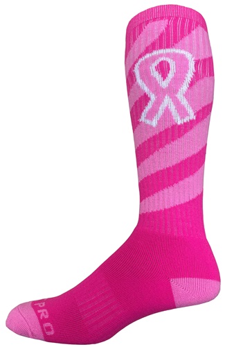 Over-The-Calf Breast Cancer Vortex Ribbon Socks PAIR