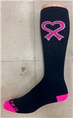 Over-The-Calf Breast Cancer Heart Ribbon Socks PAIR