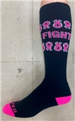 Over-The-Calf Breast Cancer Fight 2 Ribbon Stripes Socks PAIR