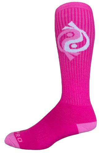 Over-The-Calf Breast Cancer Yin Yang Koi Ribbon Socks PAIR
