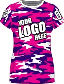 Sublimated Womens/Girls All-Sport Jersey - Custom "Camo" Cool Performance Crew