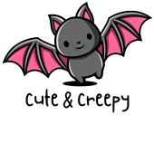 Epic Ladies Cute Creepy Bat V-Neck Graphic T-Shirts