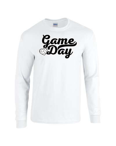 Epic Game Day Volleyball Heart Long Sleeve Cotton Graphic T-Shirts. Free shipping.  Some exclusions apply.