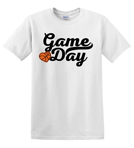 Epic Adult/Youth Game Day Basketball Heart Cotton Graphic T-Shirts. Free shipping.  Some exclusions apply.