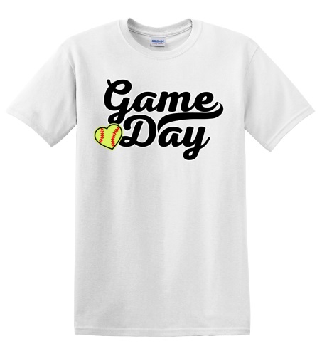 Epic Adult/Youth Game Day Softball Heart Cotton Graphic T-Shirts. Free shipping.  Some exclusions apply.