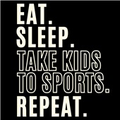 Epic Ladies Eat Sleep Kids Sports Repeat V-Neck Graphic T-Shirts
