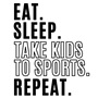 Epic Adult/Youth Eat Sleep Kids Sports Repeat Blk Cotton Graphic T-Shirts