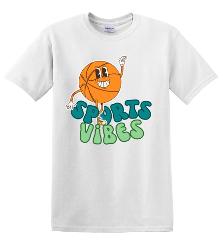 Epic Adult/Youth Sports Vibes Retro Basketball Cotton Graphic T-Shirts. Free shipping.  Some exclusions apply.