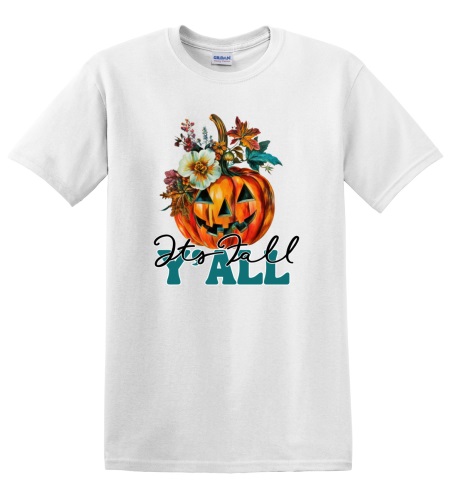 Epic Adult/Youth Its Fall Yall Pumpkin Autumn Cotton Graphic T-Shirts. Free shipping.  Some exclusions apply.