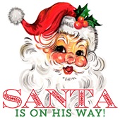 Epic Ladies Santa Is On His Way Vintage Retro Cards V-Neck Graphic T-Shirts