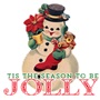 Epic Ladies Tis the Season to be Jolly Snowman V-Neck Graphic T-Shirts
