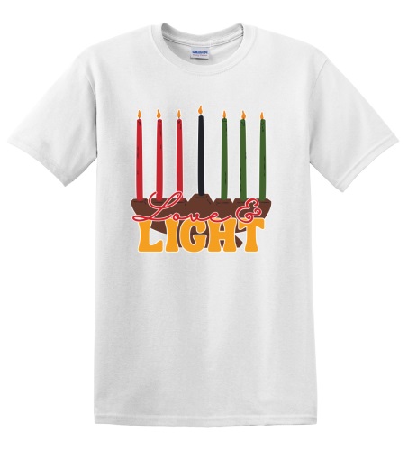 Epic Adult/Youth Kwanzaa Love & Light Kinara Cotton Graphic T-Shirts. Free shipping.  Some exclusions apply.