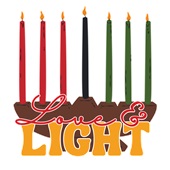 Epic Ladies Kwanzaa Love & Light Kinara V-Neck Graphic T-Shirts