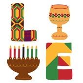 Epic Ladies Kwanzaa LOVE Kinara Goblet Culture V-Neck Graphic T-Shirts