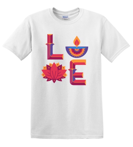 Epic Adult/Youth Diwali LOVE Festival of Lights Rama Cotton Graphic T-Shirts. Free shipping.  Some exclusions apply.