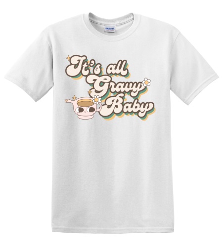 Epic Adult/Youth Its All Gravy Baby Retro Vibe Cotton Graphic T-Shirts. Free shipping.  Some exclusions apply.