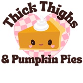 Epic Ladies Thick Thighs & Pumpkin Pies Gains V-Neck Graphic T-Shirts