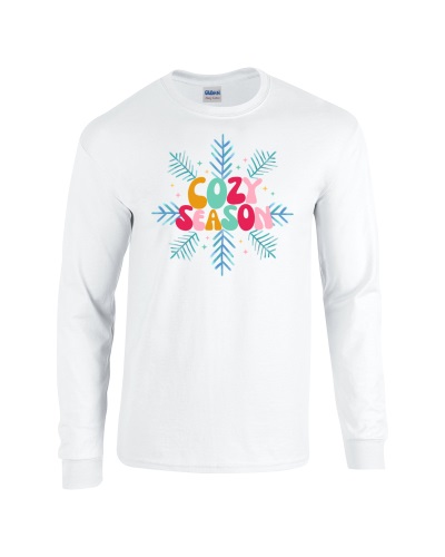 Epic COZY SEASON Winter Cold Snow Snuggle Long Sleeve Cotton Graphic T-Shirts. Free shipping.  Some exclusions apply.
