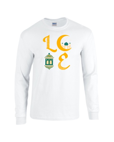 Epic Ramadan LOVE Happy Ramadhan Mubarak Long Sleeve Cotton Graphic T-Shirts. Free shipping.  Some exclusions apply.