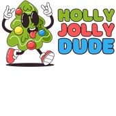 Epic Ladies Holly Jolly Dude Christmas Tree V-Neck Graphic T-Shirts