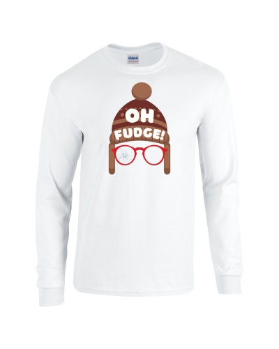 Epic Oh Fudge Shoot Your Eye Christmas Story Long Sleeve Cotton Graphic T-Shirts. Free shipping.  Some exclusions apply.