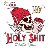 Epic Ladies Ho Ho Holy Shit What A Year Colorful V-Neck Graphic T-Shirts