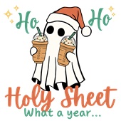 Epic Ladies Ho Ho Holy Sheet What A Year Coffee V-Neck Graphic T-Shirts