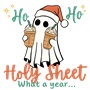 Epic Ladies Ho Ho Holy Sheet What A Year Coffee V-Neck Graphic T-Shirts