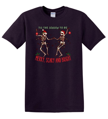 Epic Adult/Youth Tis the Season to be Merry Scary Bright Cotton Graphic T-Shirts. Free shipping.  Some exclusions apply.