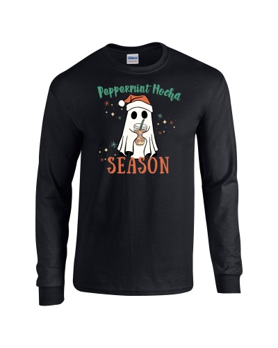 Epic Peppermint Mocha Season Long Sleeve Cotton Graphic T-Shirts. Free shipping.  Some exclusions apply.