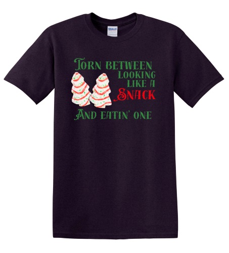 Epic Adult/Youth Looking Like Snack Christmas Tree Cakes Cotton Graphic T-Shirts. Free shipping.  Some exclusions apply.