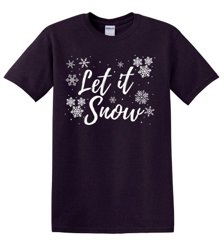 Epic Adult/Youth Let it Snow white winter season Cotton Graphic T-Shirts. Free shipping.  Some exclusions apply.